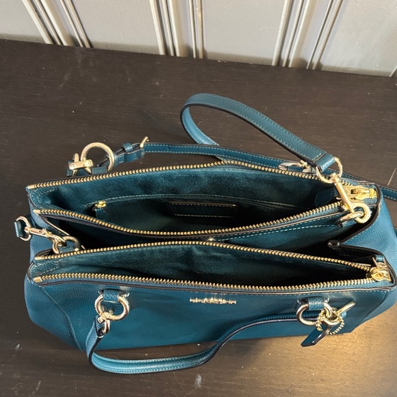 Coach Blue Leather Satchel - Picture 3 of 4